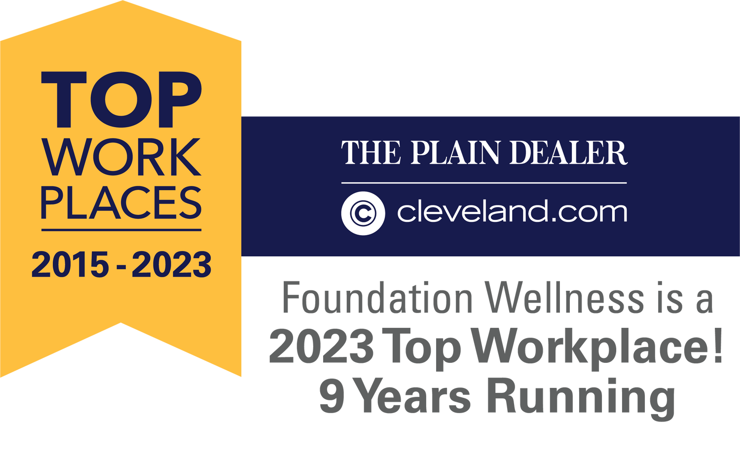 Foundation Wellness is a 2023 Top Workplace by The Cleveland Plain Dealer