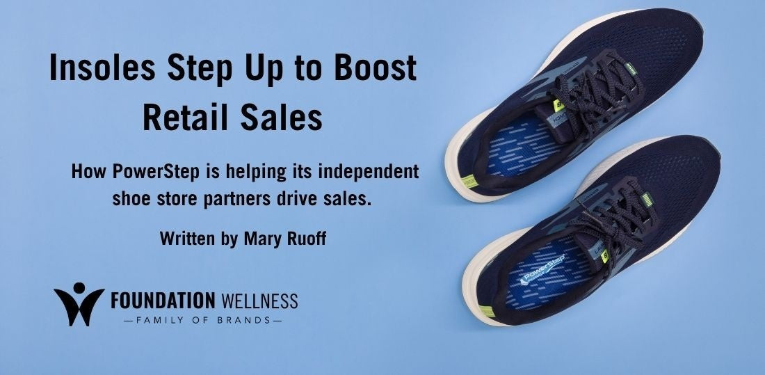PowerStep Pinnacle insoles in black tennis shoes