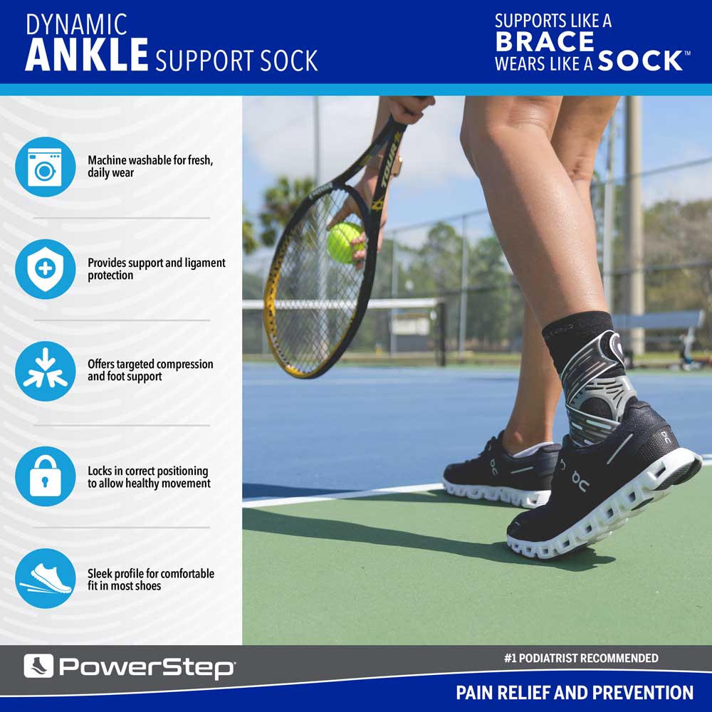 PowerStep Dynamic Ankle Support Sock
