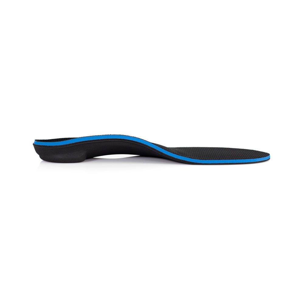 Profile view of ProTech Control Met orthotic shoe inserts with 2 degree heel post for extra support and correction