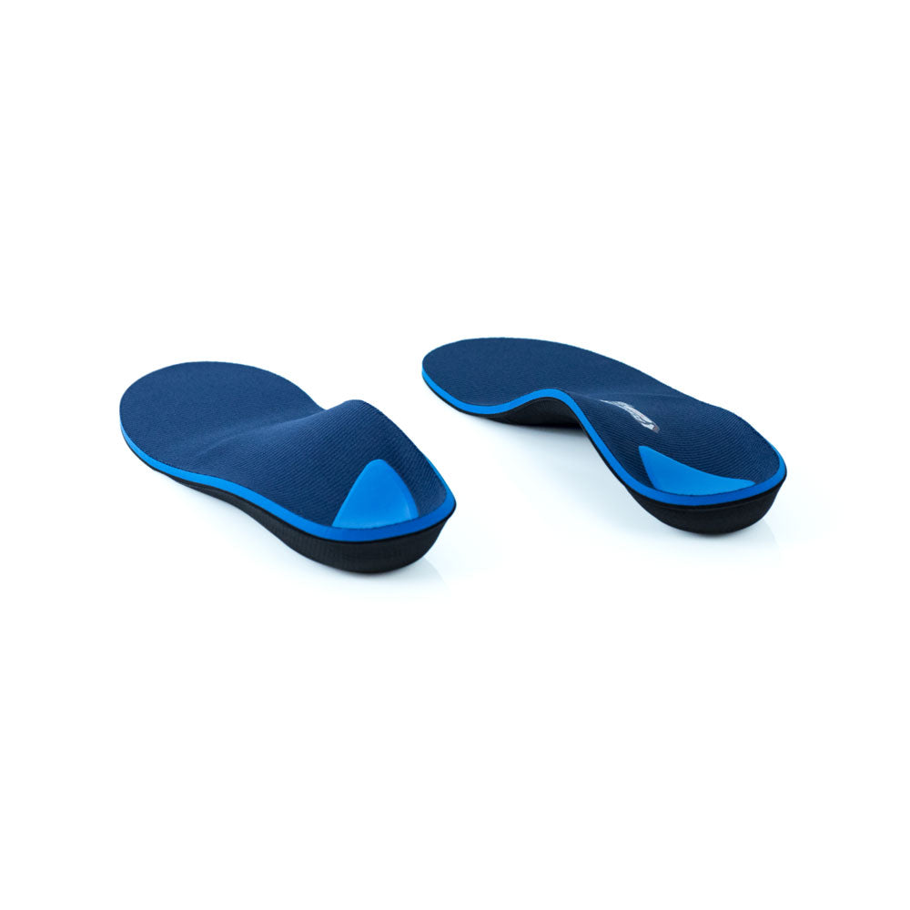 View from heel to toe of ProTech High Arch insoles with heel pad for additional heel cushion and comfort
